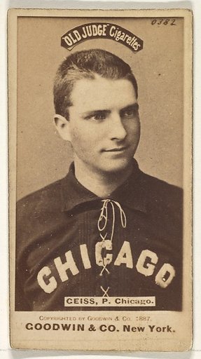 Ceiss, Pitcher, Chicago, from the Old Judge series (N172) for Old Judge Cigarettes