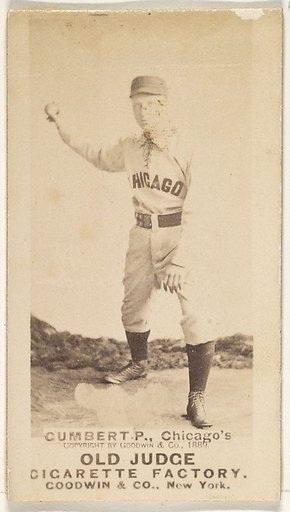 Gumbert, Pitcher, Chicago, from the Old Judge series (N172) for Old Judge Cigarettes