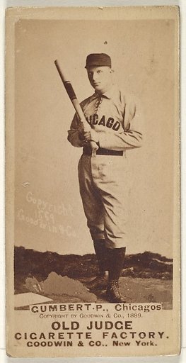 Gumbert, Pitcher, Chicago, from the Old Judge series (N172) for Old Judge Cigarettes