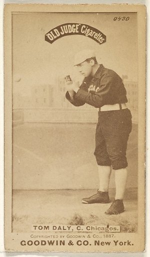 Tom Daly, Catcher, Chicago, from the Old Judge series (N172) for Old Judge Cigarettes