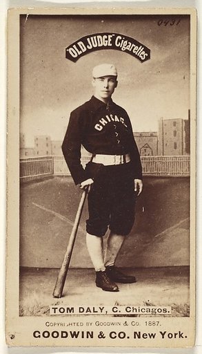 Tom Daly, Catcher, Chicago, from the Old Judge series (N172) for Old Judge Cigarettes
