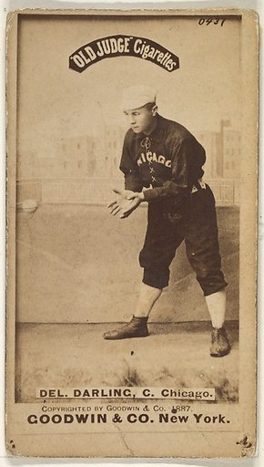 Dell Darling, Catcher, Chicago, from the Old Judge series (N172) for Old Judge Cigarettes