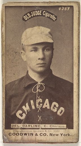 Dell Darling, Catcher, Chicago, from the Old Judge series (N172) for Old Judge Cigarettes