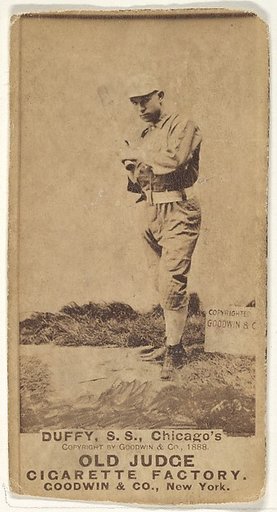Hugh Duffy, Shortstop, Chicago, from the Old Judge series (N172) for Old Judge Cigarettes