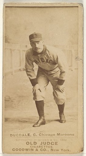 Dan Dugdale, Catcher, Chicago Maroons, from the Old Judge series (N172) for Old Judge Cigarettes
