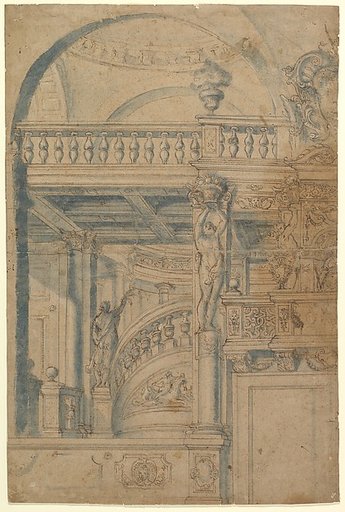 Elevation of a Stairway and Balustrade