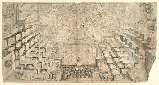 Design for a Ceiling (recto); Studies of an Arcade (verso)
