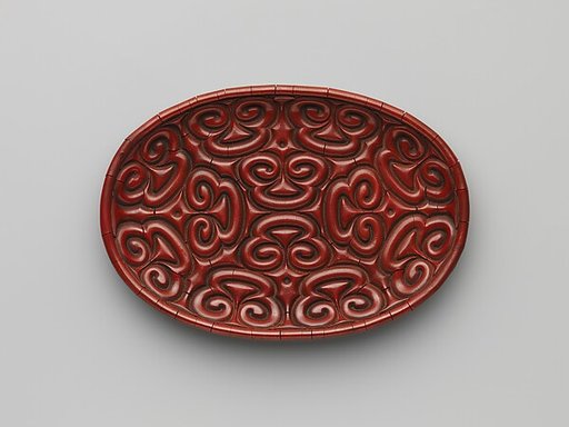 Tray with pommel scrolls