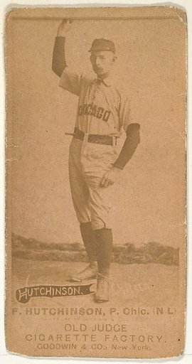 F. Hutchinson, Pitcher, Chicago, from the Old Judge series (N172) for Old Judge Cigarettes