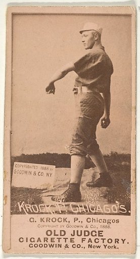 August H. "Gus" Krock, Pitcher, Chicago, from the Old Judge series (N172) for Old Judge Cigarettes