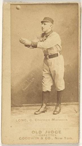 Long, Catcher, Chicago, from the Old Judge series (N172) for Old Judge Cigarettes
