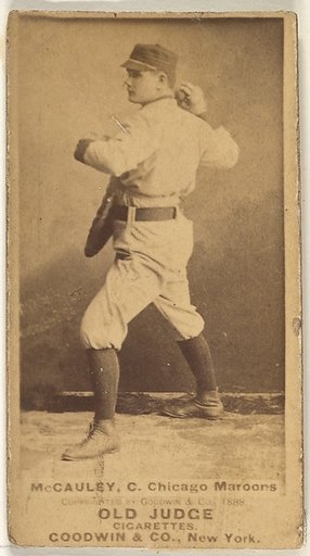McCauley, Catcher, Chicago, from the Old Judge series (N172) for Old Judge Cigarettes