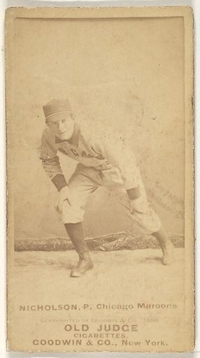 Nicholson, Pitcher, Chicago, from the Old Judge series (N172) for Old Judge Cigarettes
