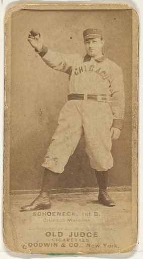 Schoeneck, 1st Base, Chicago, from the Old Judge series (N172) for Old Judge Cigarettes
