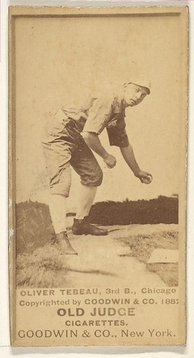 Oliver Wendell "Patsy" Tebeau, 3rd Base, Chicago, from the Old Judge series (N172) for Old Judge Cigarettes