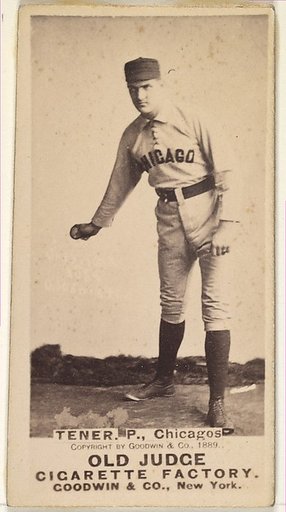 Tener, Pitcher, Chicago, from the Old Judge series (N172) for Old Judge Cigarettes