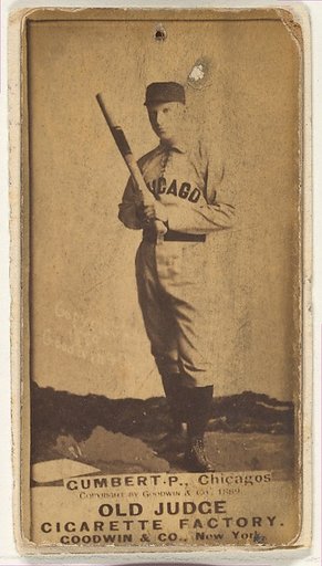 Gumbert, Pitcher, Chicago, from the Old Judge series (N172) for Old Judge Cigarettes
