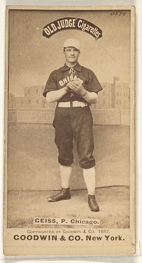 Emil Geiss, Pitcher, Chicago, from the Old Judge series (N172) for Old Judge Cigarettes
