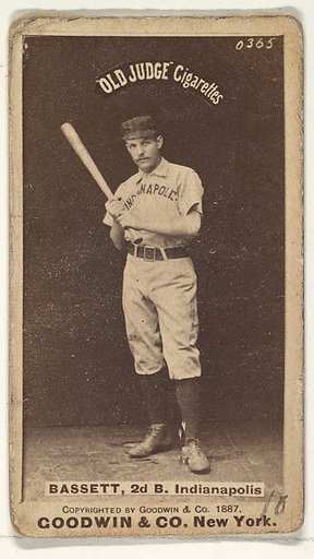 Bassett, 2nd Base, Indianapolis, from the Old Judge series (N172) for Old Judge Cigarettes