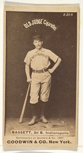 Bassett, 2nd Base, Indianapolis, from the Old Judge series (N172) for Old Judge Cigarettes