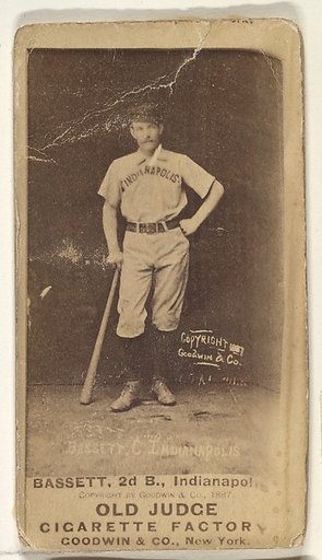 Bassett, 2nd Base, Indianapolis, from the Old Judge series (N172) for Old Judge Cigarettes
