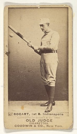 Bogart, 1st Base, Indianapolis, from the Old Judge series (N172) for Old Judge Cigarettes