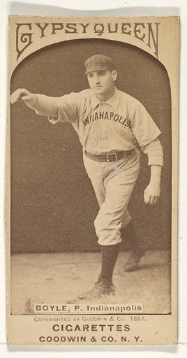 Boyle, Pitcher, Indianapolis, from the Old Judge series (N172) for Old Judge Cigarettes