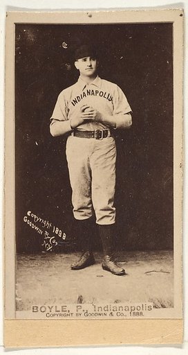 Boyle, Pitcher, Indianapolis, from the Old Judge series (N172) for Old Judge Cigarettes