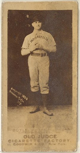 Boyle, Pitcher, Indianapolis, from the Old Judge series (N172) for Old Judge Cigarettes
