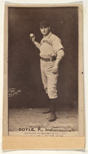 Boyle, Pitcher, Indianapolis, from the Old Judge series (N172) for Old Judge Cigarettes