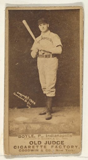 Boyle, Pitcher, Indianapolis, from the Old Judge series (N172) for Old Judge Cigarettes