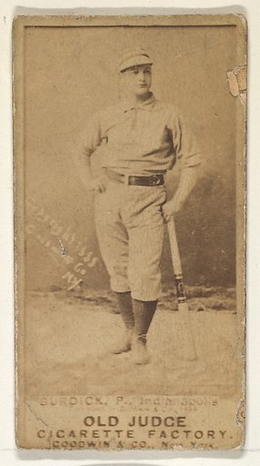 Burdick, Pitcher, Indianapolis, from the Old Judge series (N172) for Old Judge Cigarettes