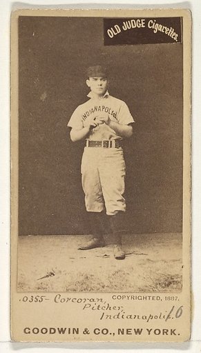 Corcoran, Pitcher, Indianapolis, from the Old Judge series (N172) for Old Judge Cigarettes