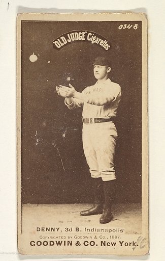 Jerry Denny, 3rd Base, Indianapolis, from the Old Judge series (N172) for Old Judge Cigarettes