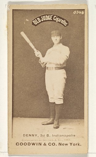 Jerry Denny, 3rd Base, Indianapolis, from the Old Judge series (N172) for Old Judge Cigarettes