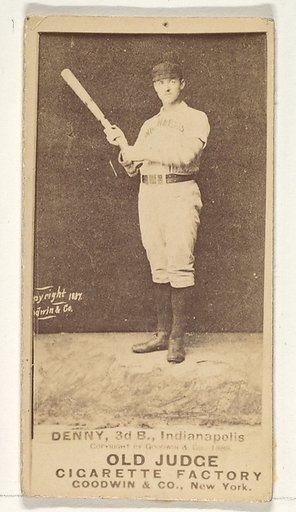 Jerry Denny, 3rd Base, Indianapolis, from the Old Judge series (N172) for Old Judge Cigarettes