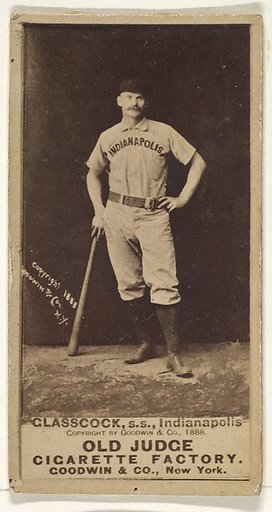 Glasscock, Shortstop, Indianapolis, from the Old Judge series (N172) for Old Judge Cigarettes