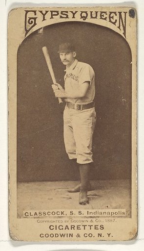 Glasscock, Shortstop, Indianapolis, from the Old Judge series (N172) for Gypsy Queen and Old Judge Cigarettes