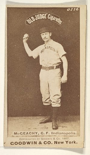Jack McGeachey, Center Field, Indianapolis, from the Old Judge series (N172) for Old Judge Cigarettes