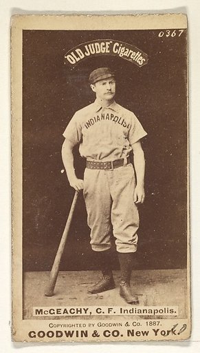 Jack McGeachey, Center Field, Indianapolis, from the Old Judge series (N172) for Old Judge Cigarettes