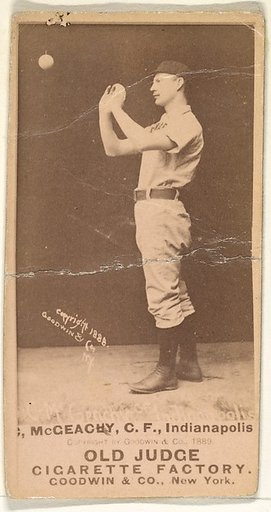 Jack McGeachey, Center Field, Indianapolis, from the Old Judge series (N172) for Old Judge Cigarettes
