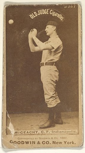 Jack McGeachey, Center Field, Indianapolis, from the Old Judge series (N172) for Old Judge Cigarettes