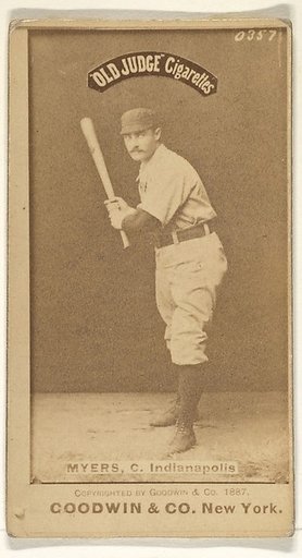 Myers, Catcher, Indianapolis, from the Old Judge series (N172) for Old Judge Cigarettes