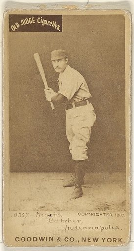 Myers, Catcher, Indianapolis, from the Old Judge series (N172) for Old Judge Cigarettes