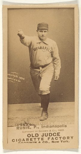Amos Rusie, Pitcher, Indianapolis, from the Old Judge series (N172) for Old Judge Cigarettes