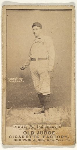 Amos Rusie, Pitcher, Indianapolis, from the Old Judge series (N172) for Old Judge Cigarettes