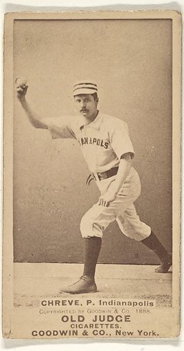 Lev Shreve, Pitcher, Indianapolis, from the Old Judge series (N172) for Old Judge Cigarettes