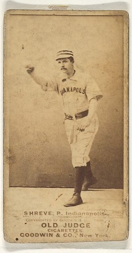 Lev Shreve, Pitcher, Indianapolis, from the Old Judge series (N172) for Old Judge Cigarettes