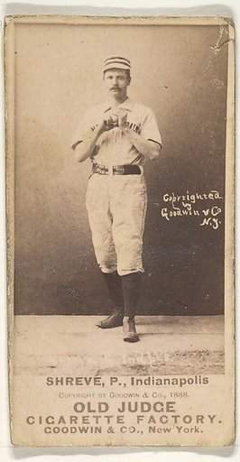 Lev Shreve, Pitcher, Indianapolis, from the Old Judge series (N172) for Old Judge Cigarettes