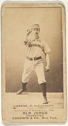 Lev Shreve, Pitcher, Indianapolis, from the Old Judge series (N172) for Old Judge Cigarettes